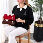 پولوشرت آستین بلند یقه سفید (پک 3 عددی)