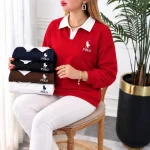 پولوشرت آستین بلند یقه سفید (پک 5 عددی)